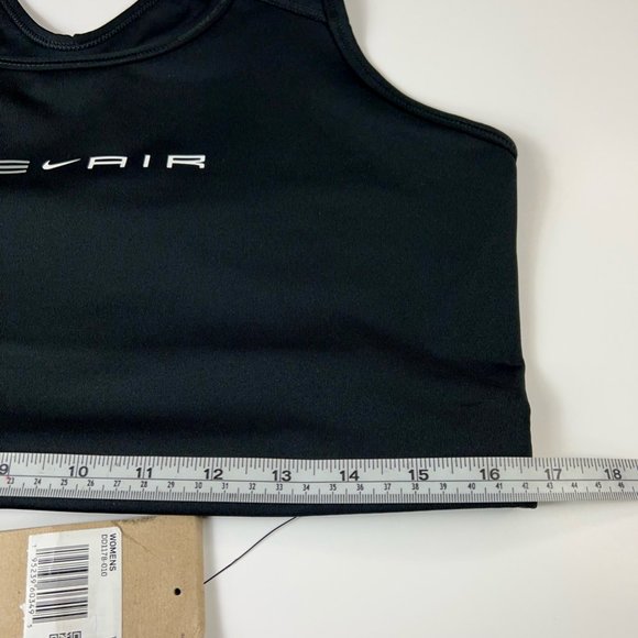 Nike Air Womens Swoosh Sports Bra Black Dri Fit Stretch Racerback Plus 1X New - Picture 4 of 10